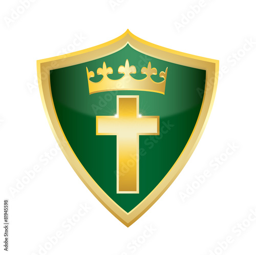crucifix holly Christian Cross shield vector illustration