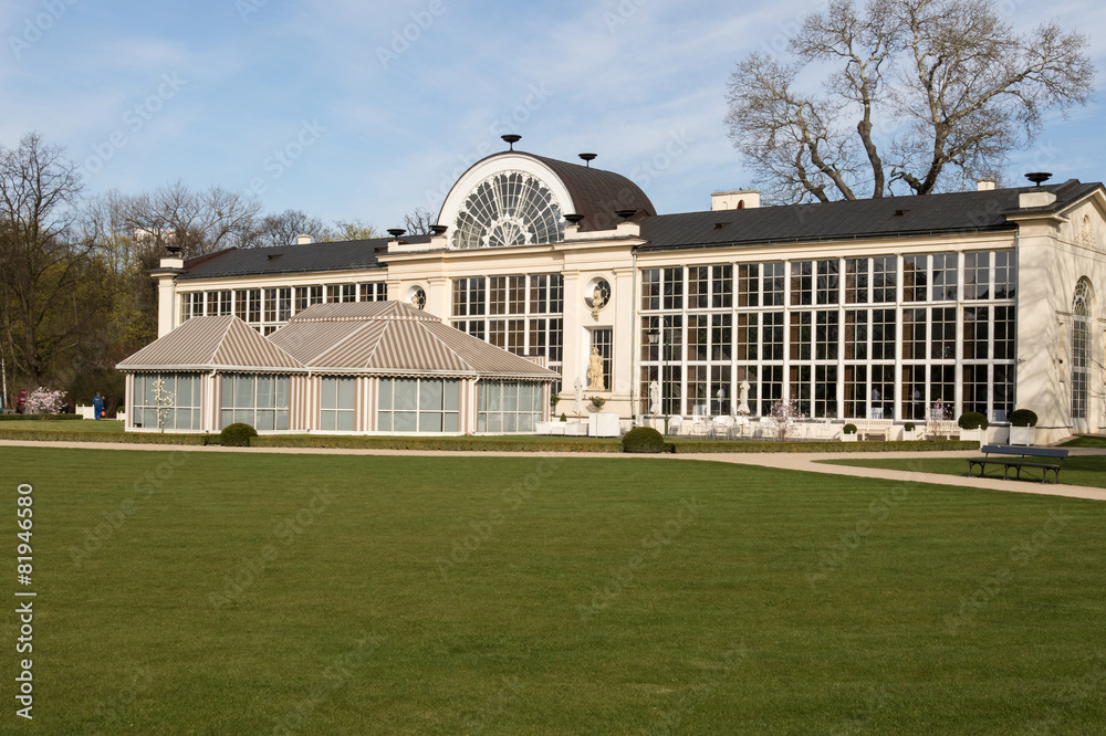 Fototapeta premium Warsaw.Lazienki Royal park.Old and new Orangery.