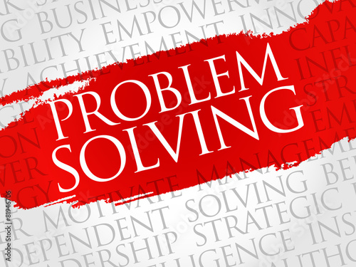 Problem solving word cloud, business concept