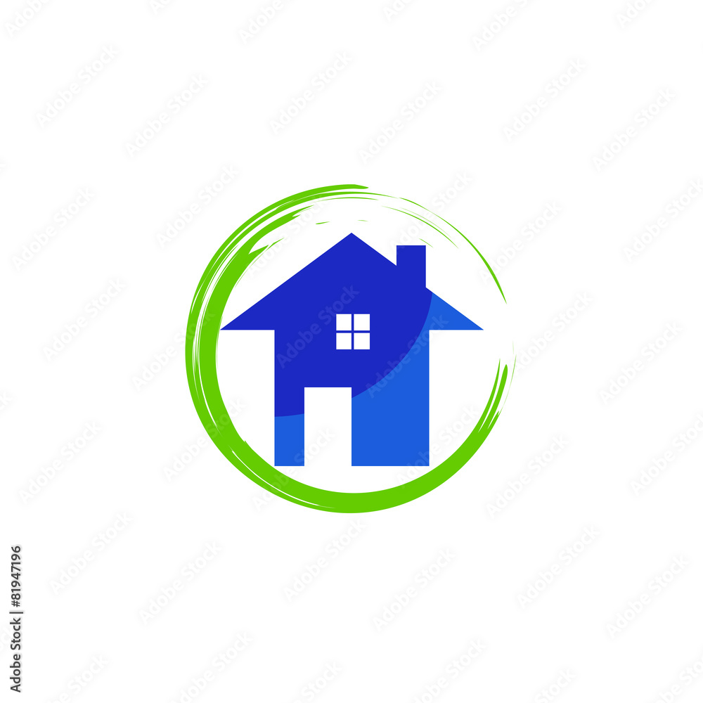 Set of abstract circles on white background, house idea Set of abstract circles on white background, house idea