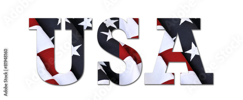 USA - letters filled with flag