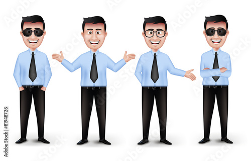 Set of Realistic Smart Different Professional Characters