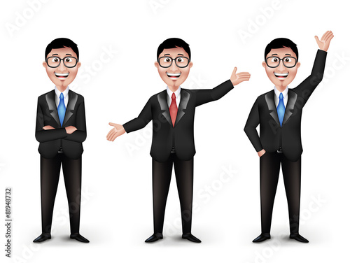 Set of Realistic Smart Different Professional Characters