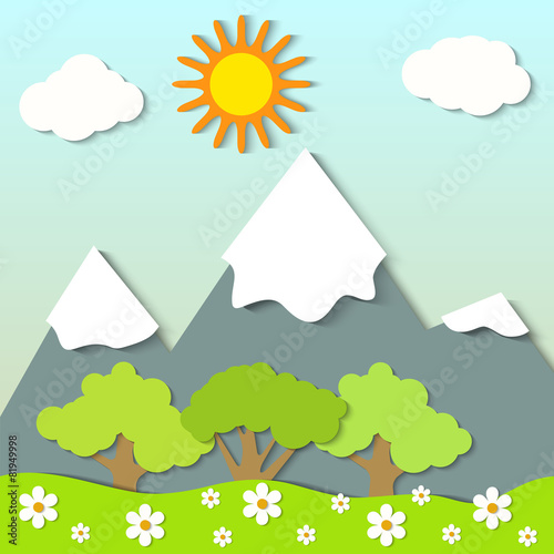 Vector paper landscape
