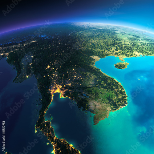Detailed Earth. Indochina peninsula