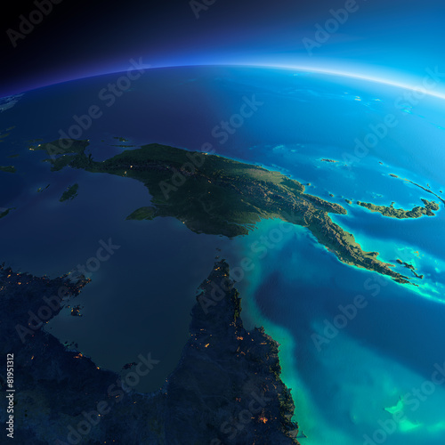 Detailed Earth. Australia and Papua New Guinea photo