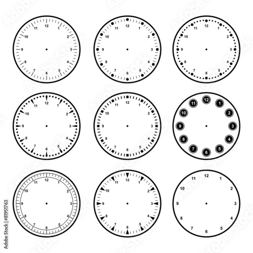 Set of dials with different graduations