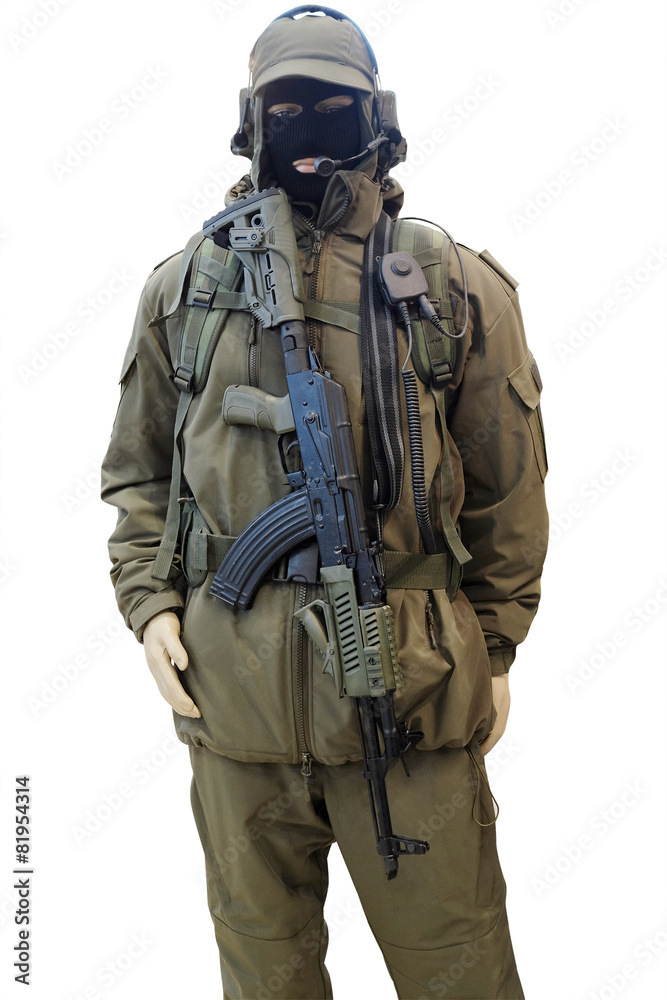 mannequin in military ammunition isolated mannequin in military ammunition isolated