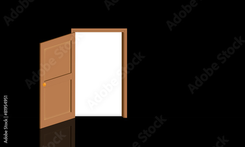 Porta aperta su sfondo