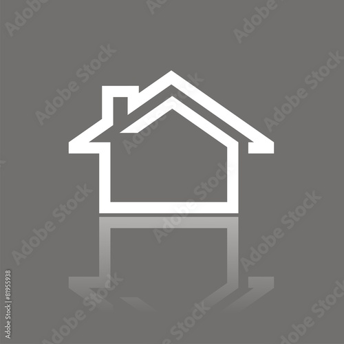 Icono casa linea FO reflejo
