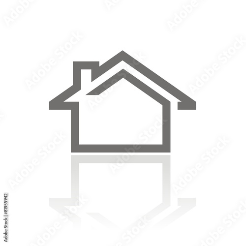 Icono casa línea FB reflejo
