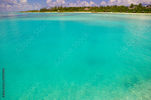 Idyllic perfect turquoise water at exotic island