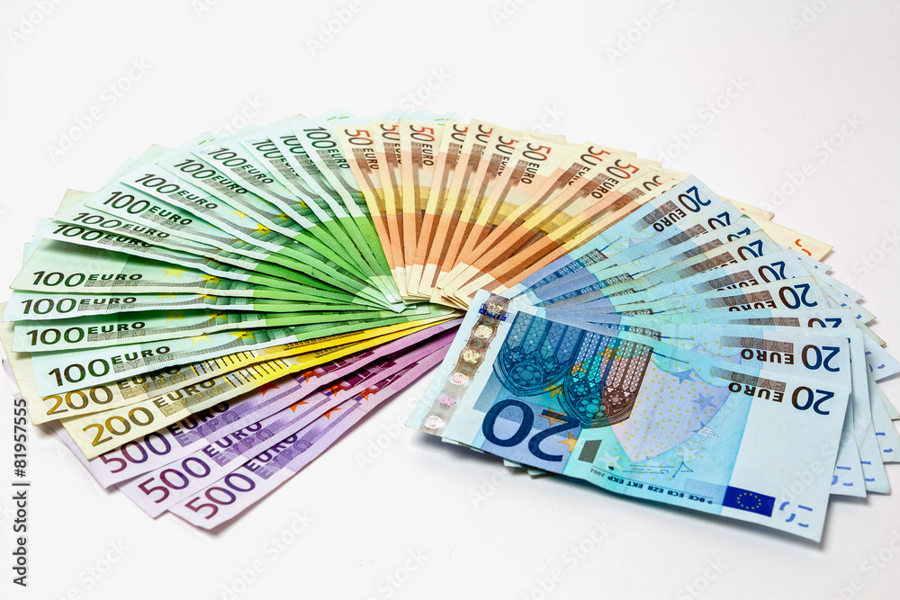 Geldfächer aus verschiedenen Euroscheinen 500 200 100 50 20 Geldfächer aus verschiedenen Euroscheinen 500 200 100 50 20