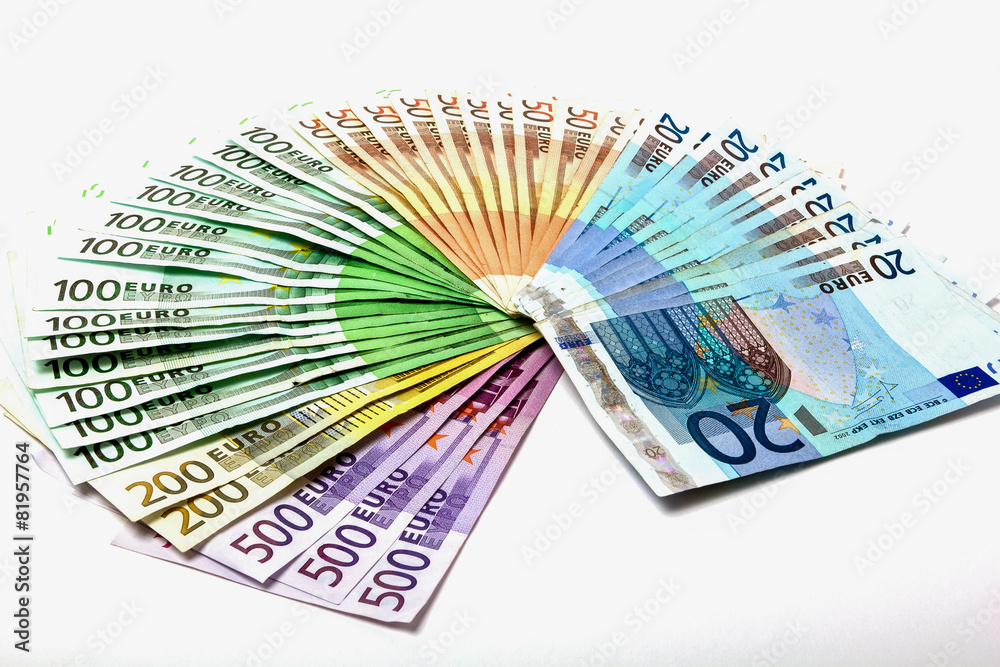 Geldfächer aus verschiedenen Euroscheinen 500 200 100 50 20 Geldfächer aus verschiedenen Euroscheinen 500 200 100 50 20