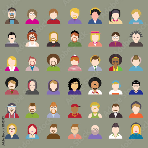 People Diversity Portrait Design Characters Avatar Vector