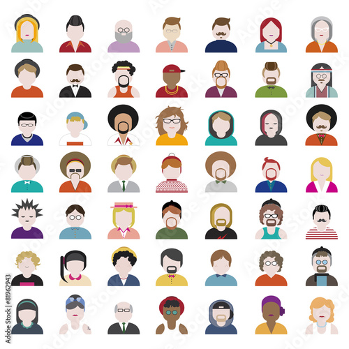 People Diversity Portrait Design Characters Avatar Vector