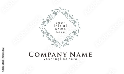 Frame floral outline Hipster vector