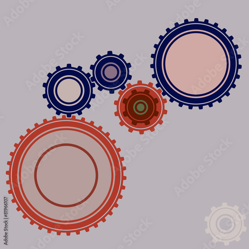 illustration of six gears