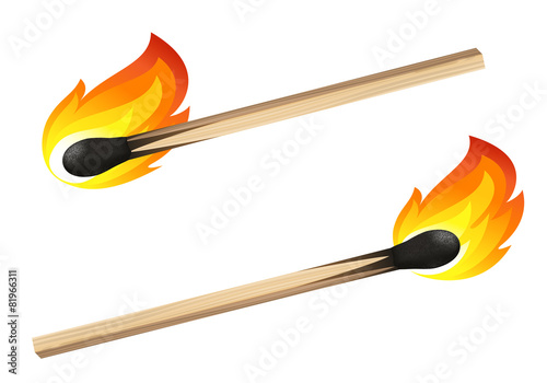 Match isolated on white background