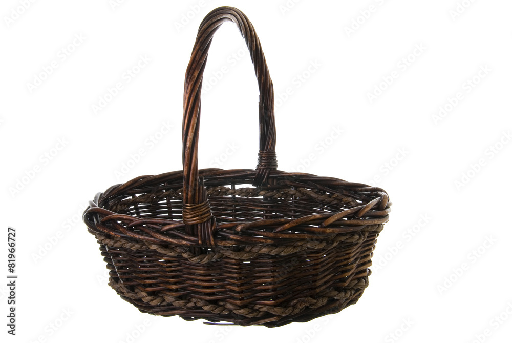 Wicker basket isolated on white background Wicker basket isolated on white background