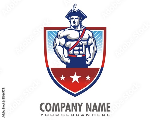 soldier muscle logo image vector