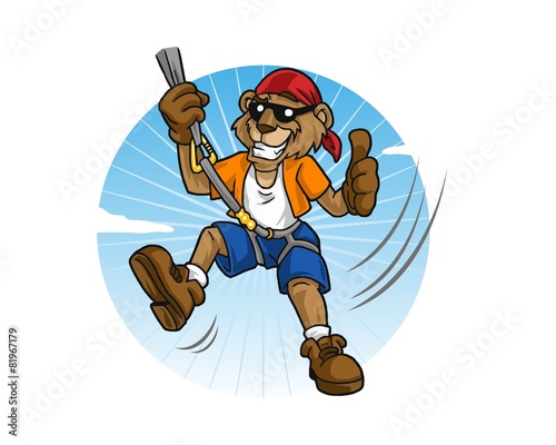 cat bungee character image vector