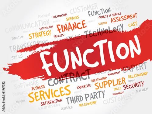 Function word cloud, business concept