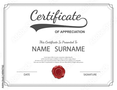 Vector certificate template.