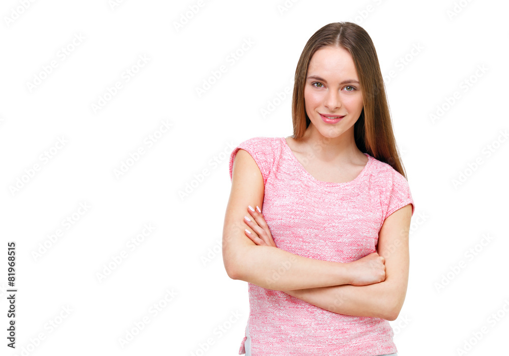 Beautiful young model portrait isolated on white background Beautiful young model portrait isolated on white background