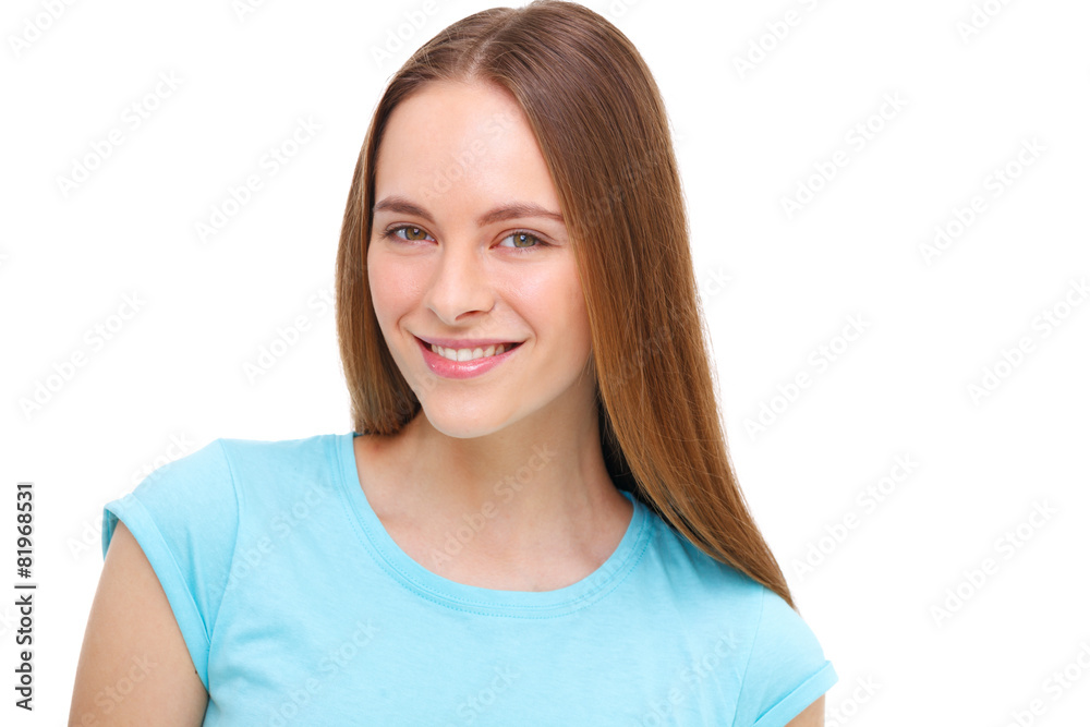 Beautiful young model portrait isolated on white. Beautiful young model portrait isolated on white.