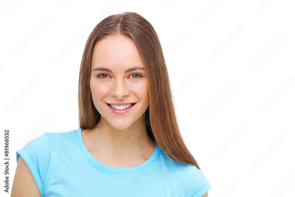 Beautiful young model portrait isolated on white. Beautiful young model portrait isolated on white.