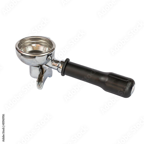 Portafilter handle.Used to make fresh coffee