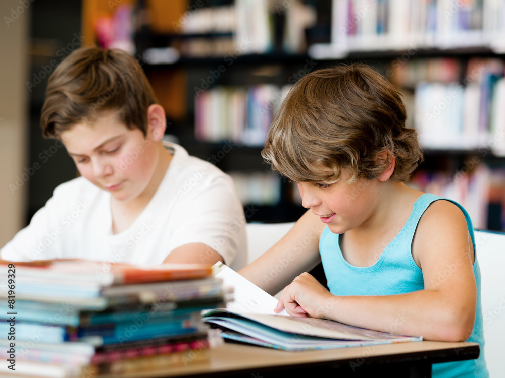 Two boys in library Two boys in library