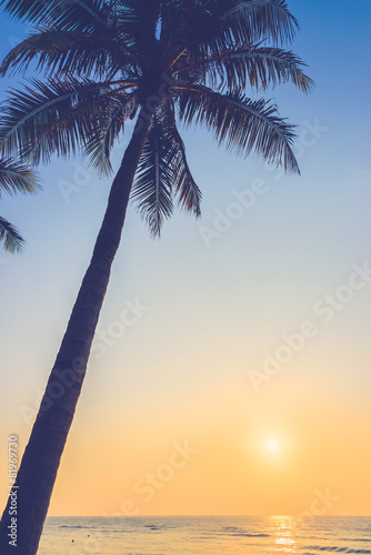 Fototapeta Naklejka Na Ścianę i Meble -  Silhouette palm tree