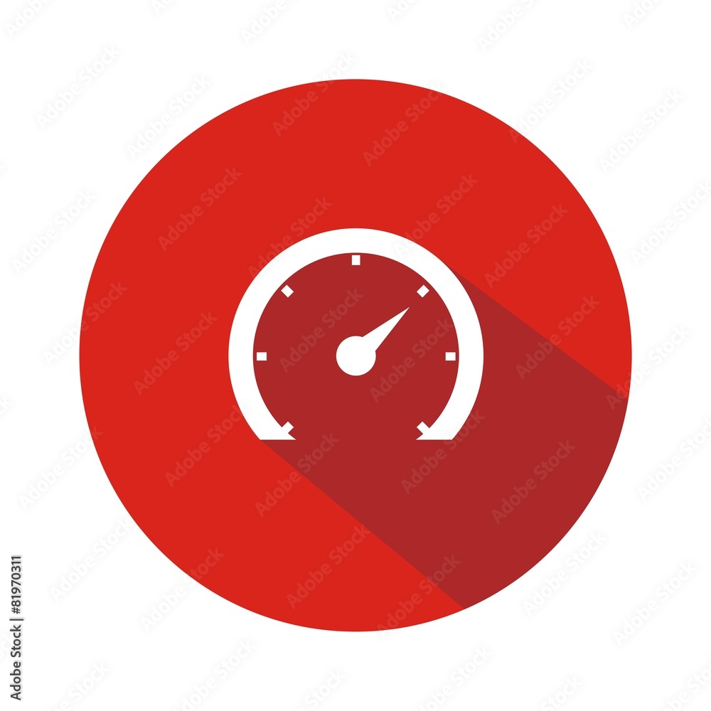 Icono velocímetro 2 rojo botón sombra Icono velocímetro 2 rojo botón sombra