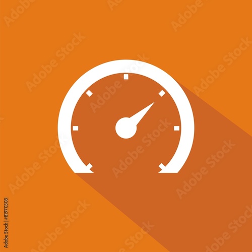 Icono velocímetro 2 naranja sombra
