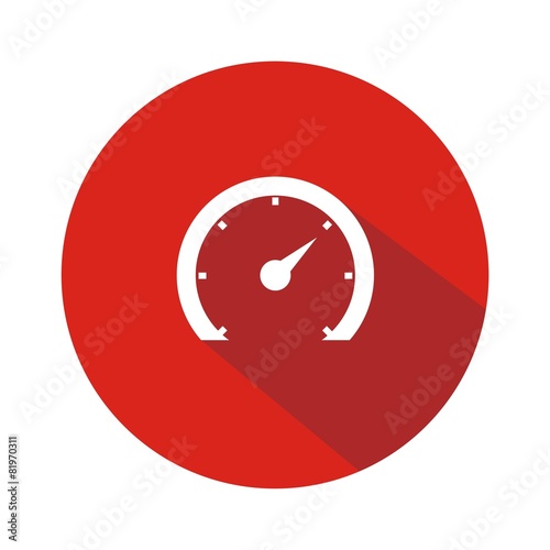 Icono velocímetro 2 rojo botón sombra