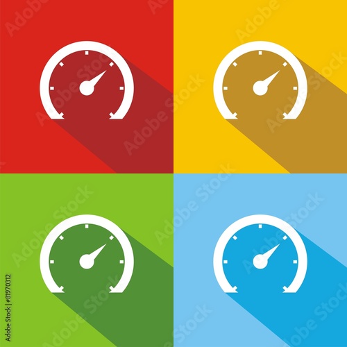 Iconos velocímetro 2 colores sombra