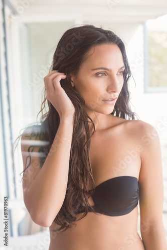 Free Download Beatiful woman in black bikini posing - GFXLoad