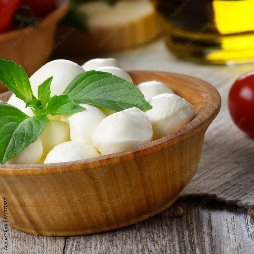Mozzarella, tomatoes, basil and oil Mozzarella, tomatoes, basil and oil