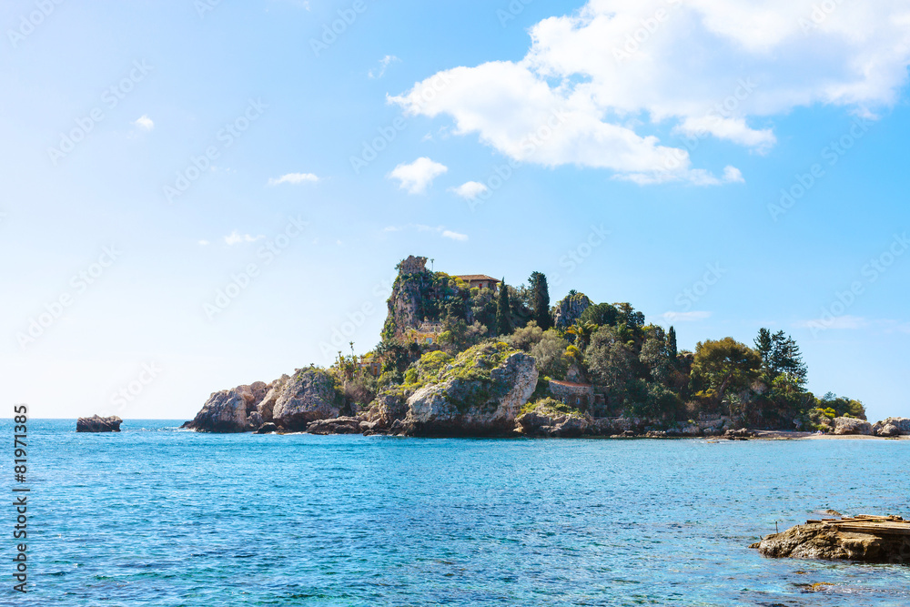 Obraz premium island Isola Bella in Ionian Sea near Taormina