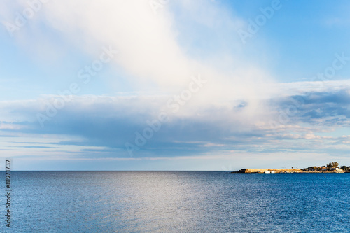 view of calm Ionian Sea near Giardini Naxos resort