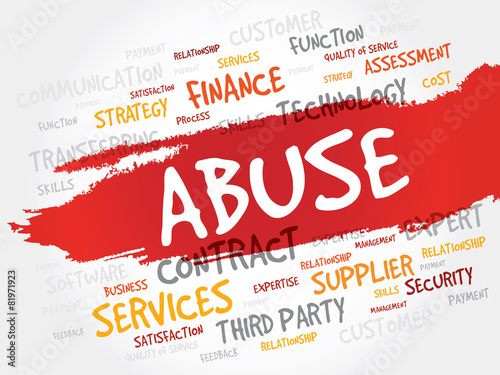 Abuse word cloud, business concept