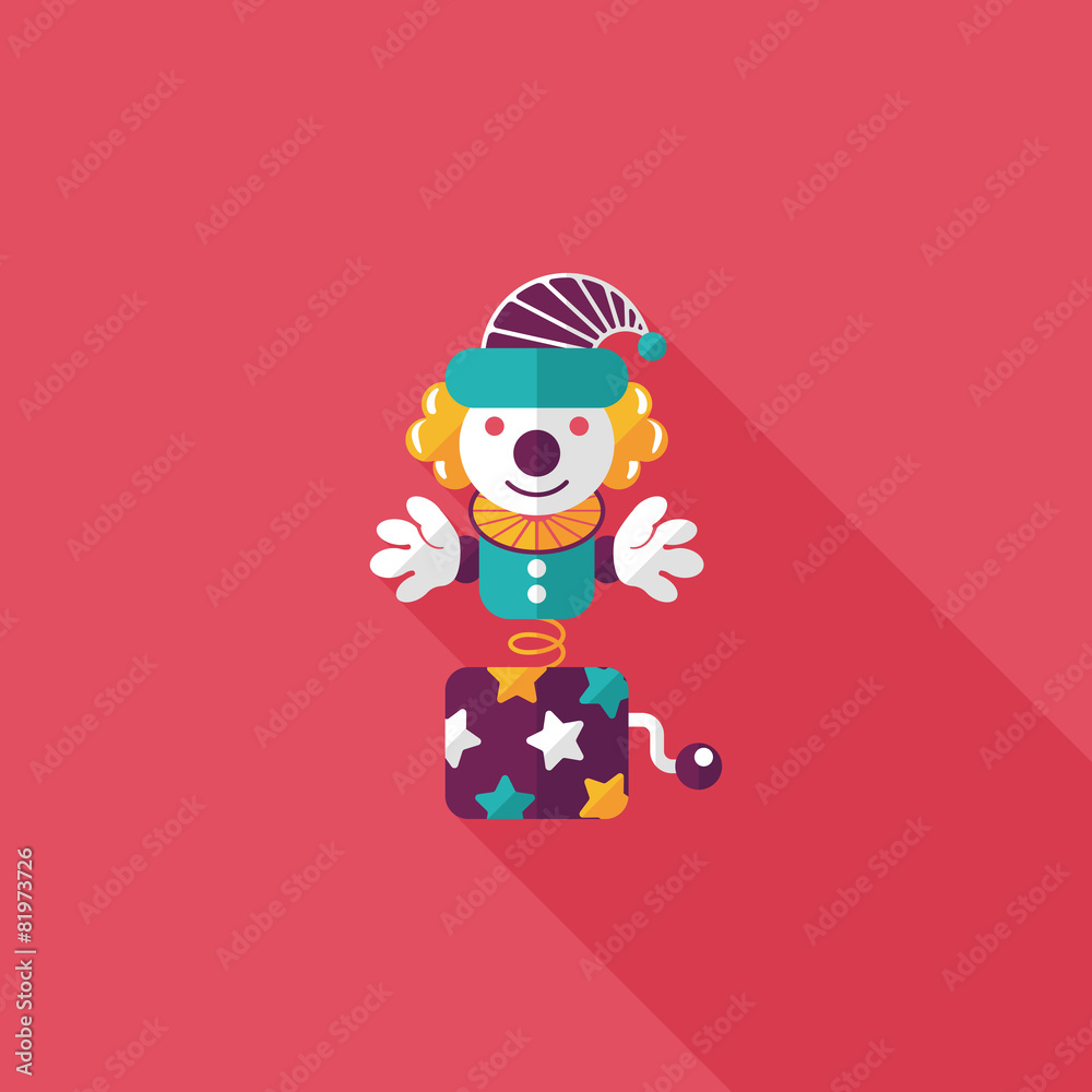 Fototapeta premium Jack in the box flat icon with long shadow,eps10