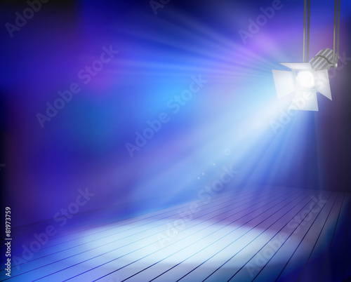 Performance in theatrical stage. Vector illustration.
