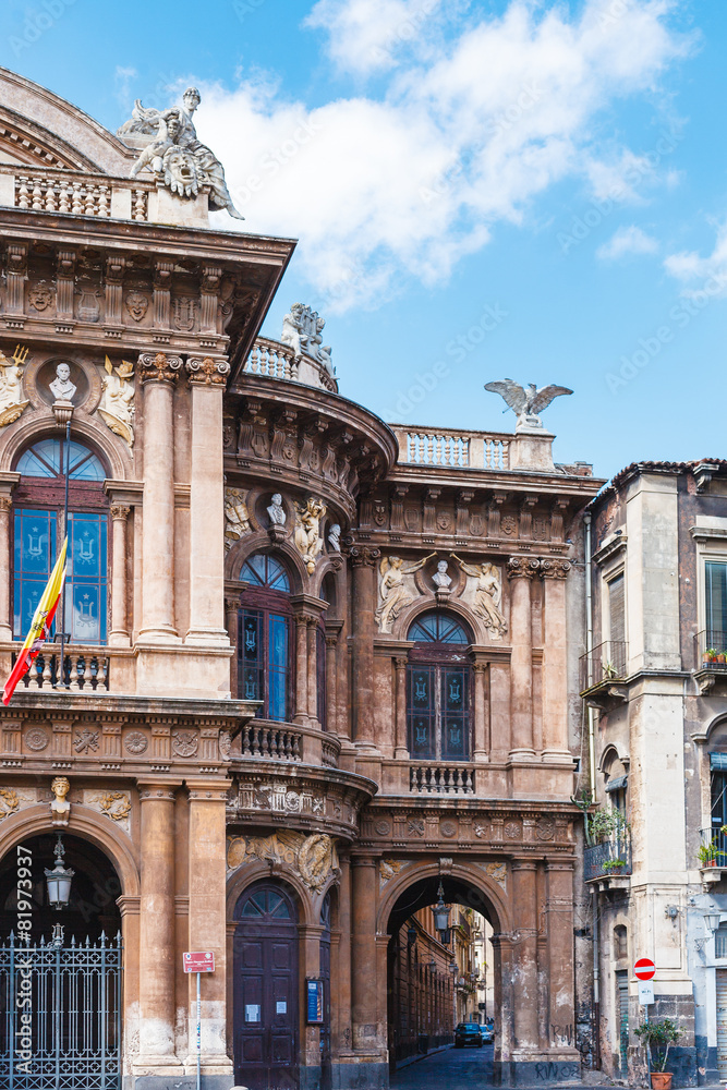 Teatro Massimo Bellini and arch to street, Catania