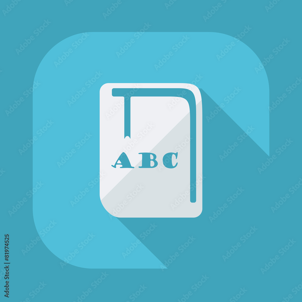 Flat modern design with shadow vector icons: textbook, a primer
