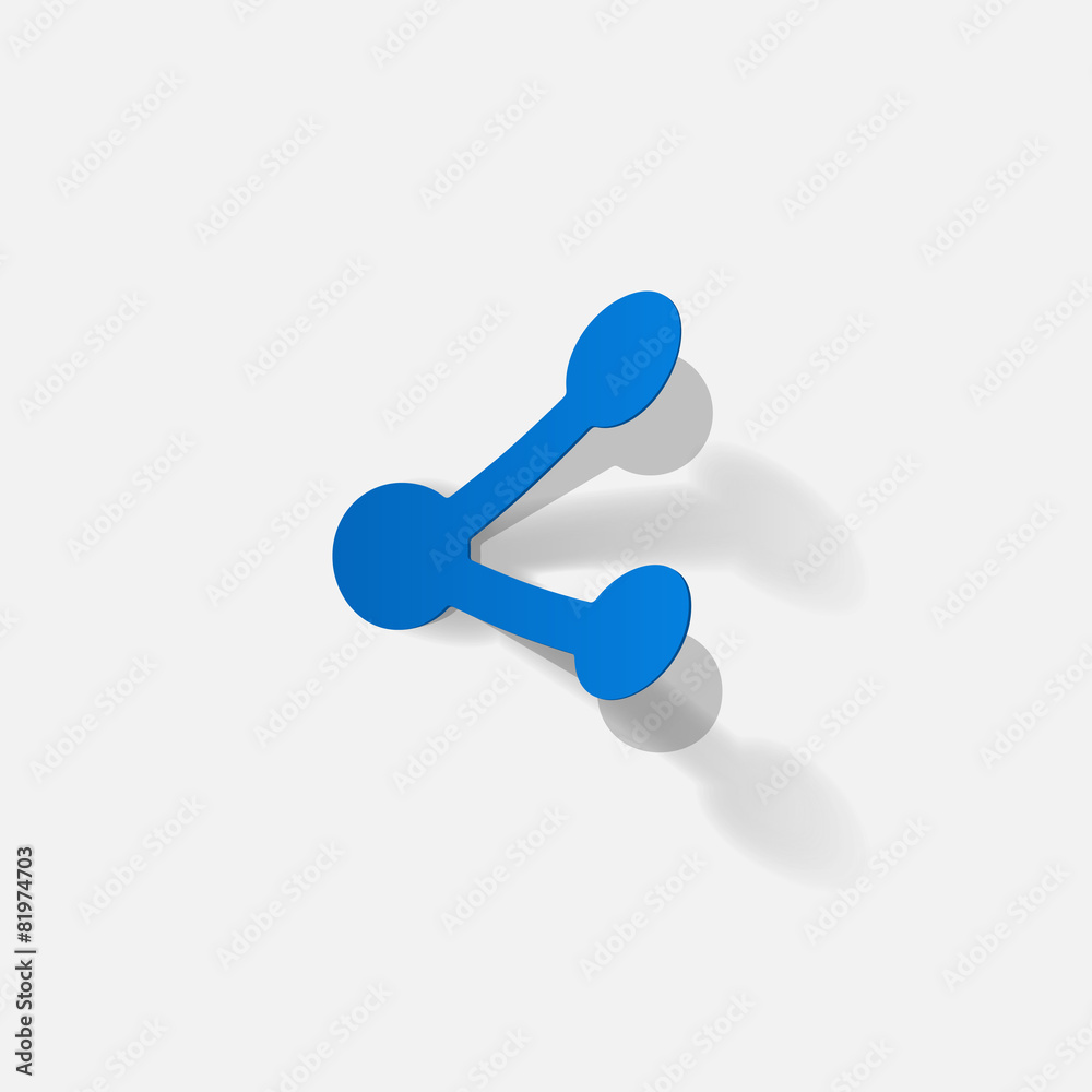 Paper clipped sticker: symbol share Paper clipped sticker: symbol share