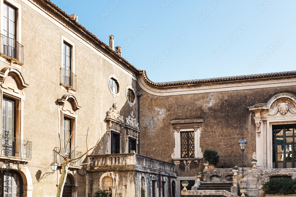 courtyard of palace Palazzo Biscari in Catania