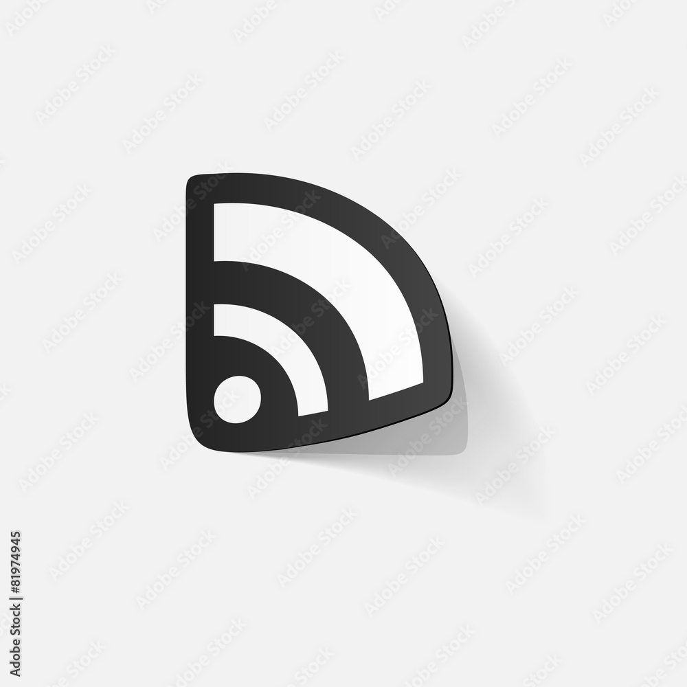 Paper clipped sticker: Wireless Network Symbol Paper clipped sticker: Wireless Network Symbol